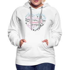 Stepmother Word Art Heart Women  s Premium Hoodie