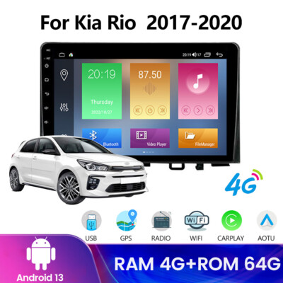 4+64GB Android 13 Autoradio Stereo GPS Navi Carplay Für Kia Rio K3 2017-2020