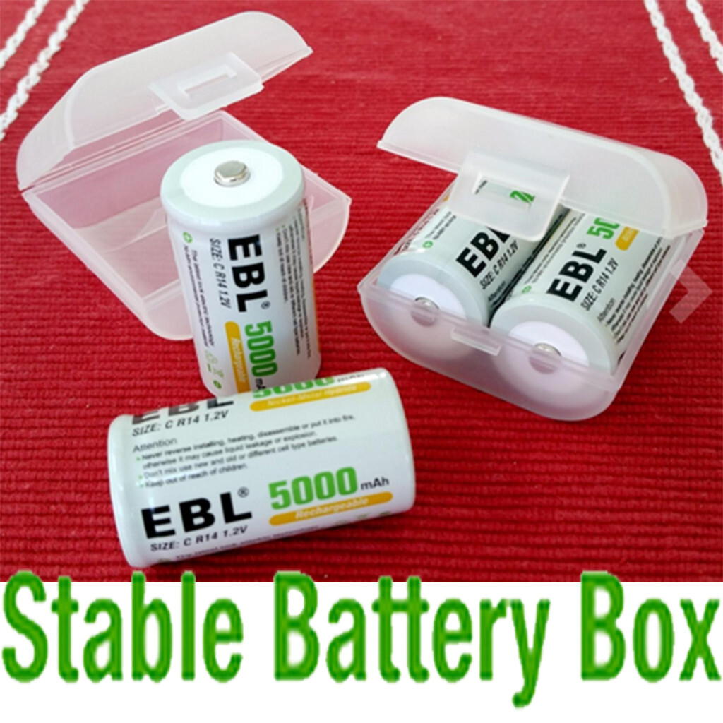 4x EBL D Size Rechargeable Batteries 10000mAh NiMH 1.2V D Cell Battery