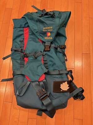 Vintage Lafuma Teal & Pink Alpine Climbing Backpack Rare