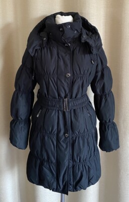 SNOWIMAGE warmer Winter Daunen Mantel schwarz mit Kapuze Größe L 38/40