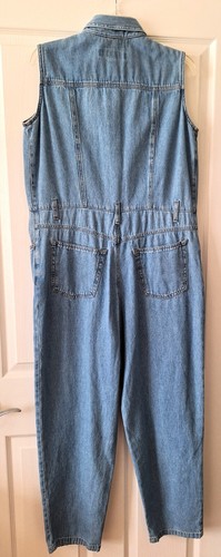 Vtg 90's JONES JEANS Sleeveless Denim Jumpsuit Pockets & Belt Loops Women's sz 8 - Picture 4 of 5