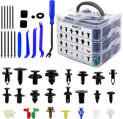 835 Car Body Retainer Clips Auto Fasteners Push Trim Pin Rivet Bumper Kit