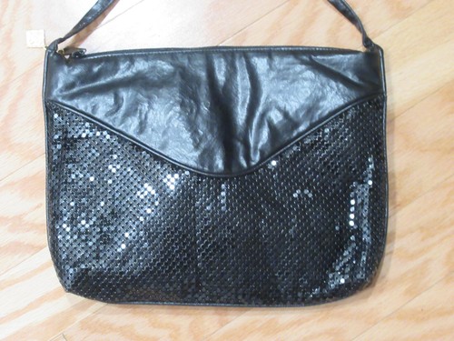 Whiting and Davis Vintage Shoulder Bag Handbag Black ~NEVER USED~ - Picture 4 of 6