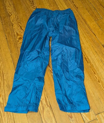 LL Bean Rain Pants Kids Size 6x-7 Blue Lightweight 19.5'' Inseam Pull On