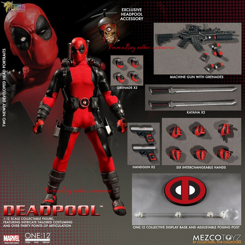 Mezco toyz 1/12 Marvel Comics Deadpool Action Figure In Stock New