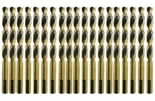 HSS Drill Bit 1/8" Jobber Parabolic Gold/Black 3-Flat Shank Twist Drill-20Pcs