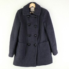 Zara Pea Coat Womens Medium Blue Double Breas...