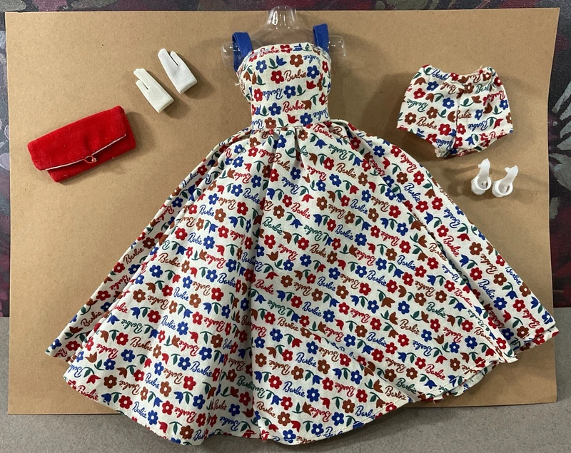  vintage barbie vhtf print fabric ooak sundress gown 
