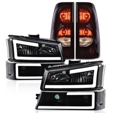 Fit For 2003-2006 Chevy Silverado 1500 Led Drl Headlightssmoke Tail Lights