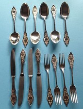 5/6: 14x L&ouml;ffel Gabel Messer Besteck Ostfriesen 800 Silber Robbe & Berking ~1950