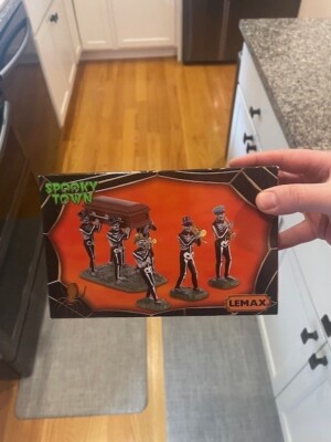 Lemax  JAZZ FUNERAL-SPOOKY TOWN Halloween Village-4 Piece Set