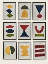 OKA- Set of Nine Meleni Framed Prints - Polychromatic - A19163-1-10-1646-10