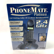 Phonemate Platinum call waiting Caller ID Cordless phone Blk PMP3860 Old Stock