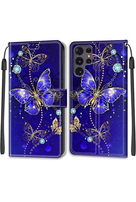Wallet Handy Hülle für Samsung Galaxy S23 Ultra 5G PU Leder Stoßfest Cover