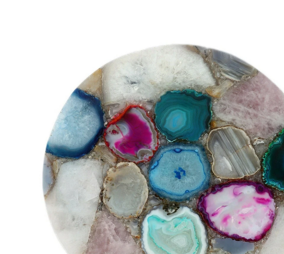 15" Mix Agate Table Top / Agate Top Handmade Work - Image 2 of 4