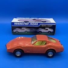 Orange Tin Corvette Coupe 1:24 Friction Car China MF 310 With Box