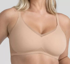 New HONEYLOVE Crossover Wireless Lifting Smoothing Comfort Nude Bra Size: XL