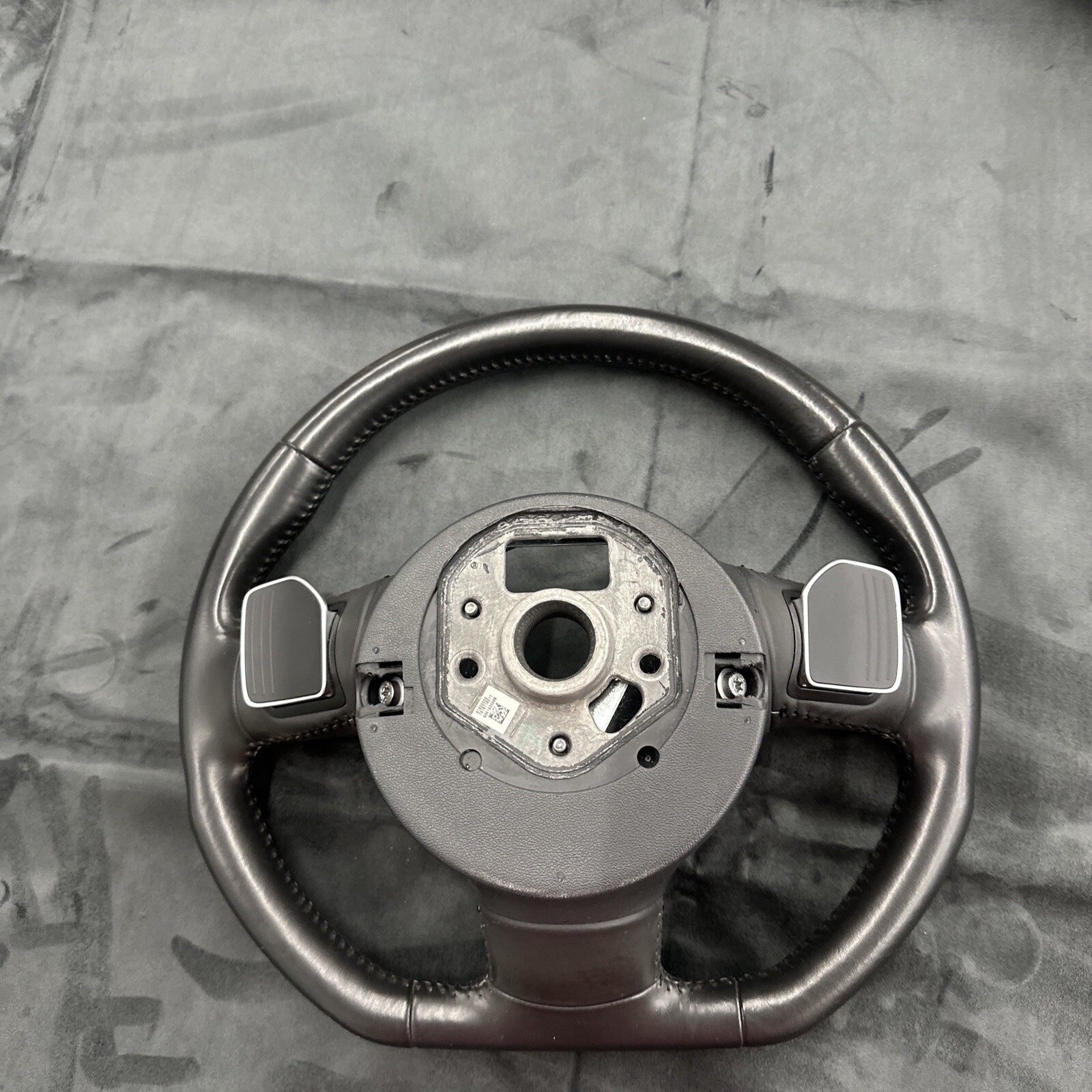 2008-2012 AUDI R8 BLACK LATHER STEERING WHEEL W/ PADDLE SHIFTERS OEM