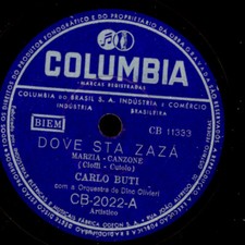 CARLO BUTI Dove Sta Zaza / Canta Firenze    78rpm    Schellackplatte S2438