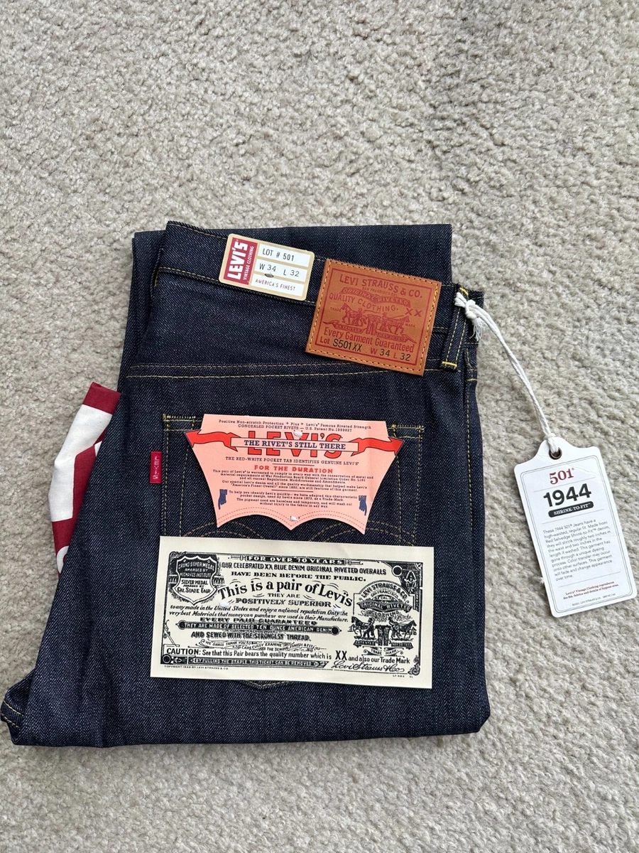 Levi's Vintage Clothing LVC 1944 501 Jeans Made Japan NWT selvedge 34x32  36x32