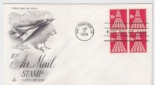TurtlesTradingPost- Airmail 10 Cent  1968 #C72 FDC&nbsp;Artcraft Cachet- Block of 4