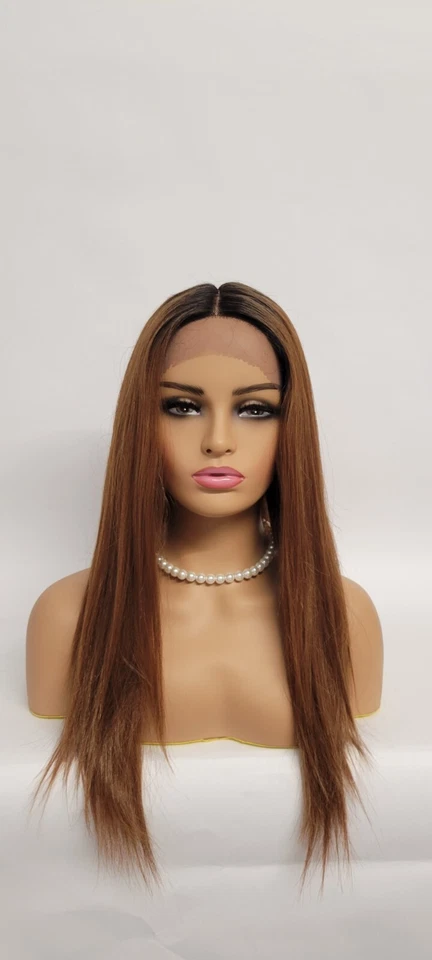 LACE FRONT LONG BOB WIG OMBRE BLACK ROOT AUBURN FREE POSITION BOBBI BOSS TT1B30 - Image 2 of 4