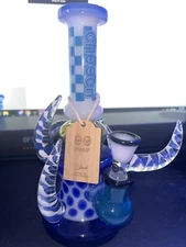 Cheech Blue Horned Glass Rig 