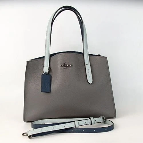 Borsa a tracolla Coach modello pitone 2 vie borsetta borsa zip grigio pelle donna