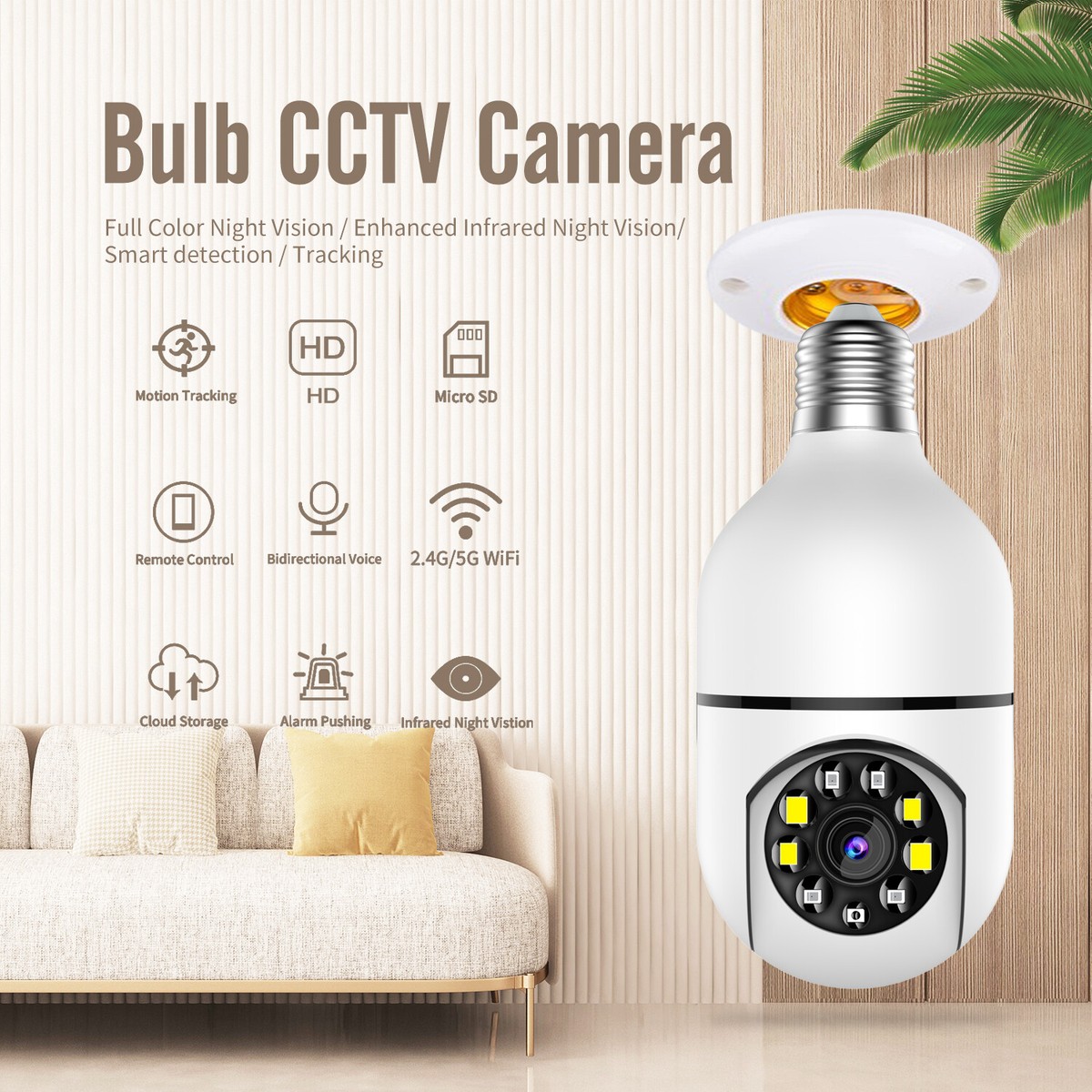 Eyetech Bulb Camera 360 Farmstream 360 Degree CCTV Camera 4G 12V