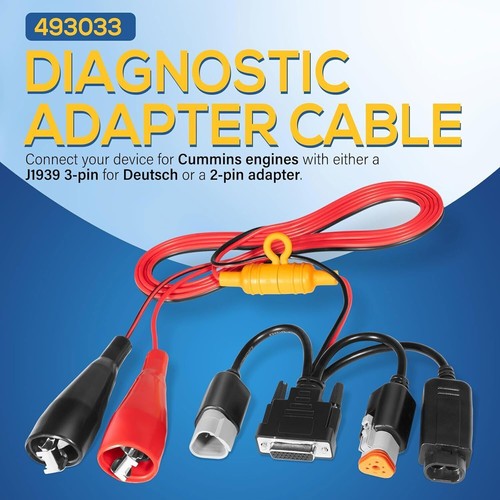 MPS-493033 Diagnostic Adapter Cable Fits Nexiq USB Link 2 & 3, Cummins Inline 7 - Afbeelding 2 van 10