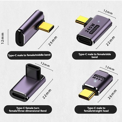 40GB Ellenbogen U-Typ USB4.0 Konverter Multi-Winkel TYPE-C Adapter für Laptops
