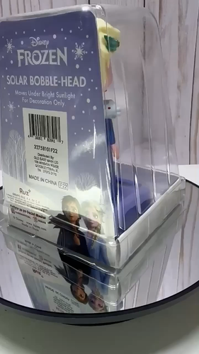 Nuovo Disney Frozen Elsa Giocattolo Testa Bobble ad Alimentazione Solare, Principessa Disney Inverno - Video 1 di 1