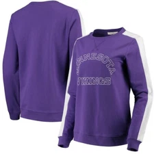 Minnesota Vikings Junk Food Womens French Terry Contrast Panel Purple Sweatshirt
