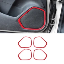 For Honda Fit Jazz 2014-2020 Bright Red Car Inner Door Speaker Horn Cover Trim
