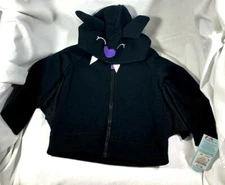 NWT 2T CAT & JACK EBONY BAT ZIPPER HOODED JACKET HALLOWEEN DRESS UP