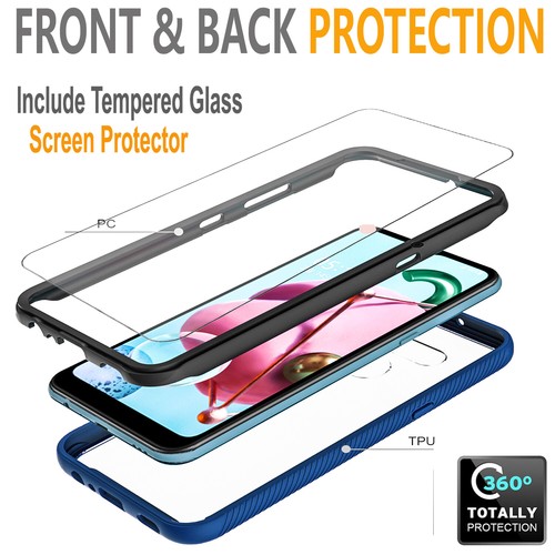 Housse de téléphone antichoc pour LG K31/Aristo 5 transparente + écran en verre trempé - Photo 15 sur 19