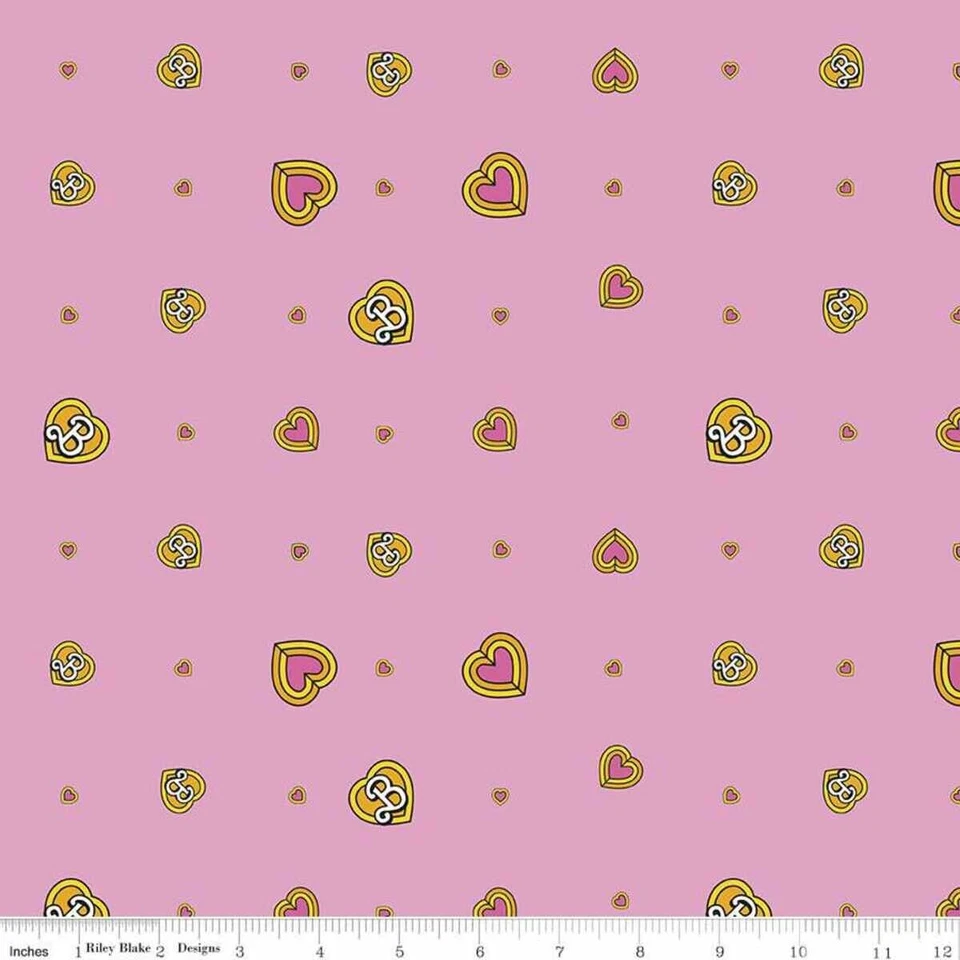 Malibu Barbie by Riley Blake C11723 Pink Hearts 43" x Fat Quarter Cotton Fabric