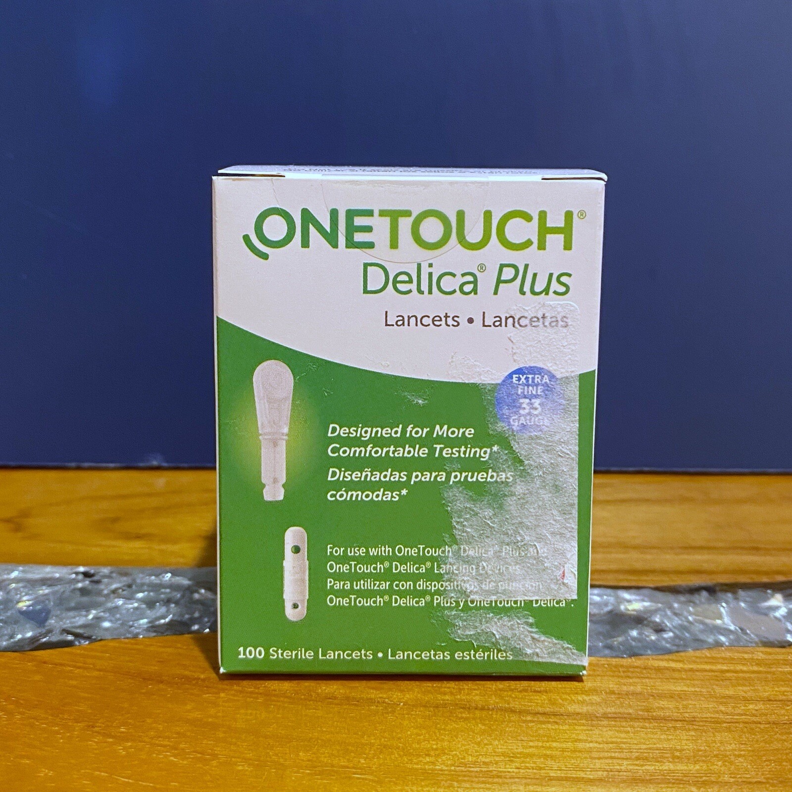 Delica Plus Extra Fine 33 Gauge Lancets 1 Box of 100 EXP 2026