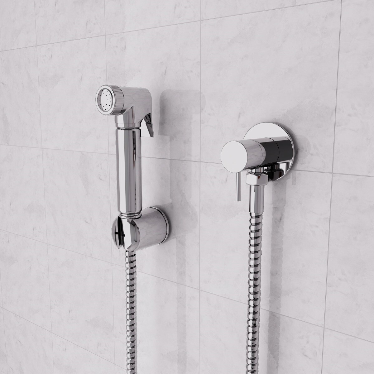 Handheld Bidet Spray Kit Chrome Shattaf Douche + Holder + Hose + Shutoff Valve eBay