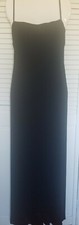 TAHARI Long Black Sleeveless Evening Gown, Sz 14