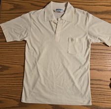 Vintage Grand Slam Munsingwear Polo Shirt Mens M Cream Textured Knit Penguin USA