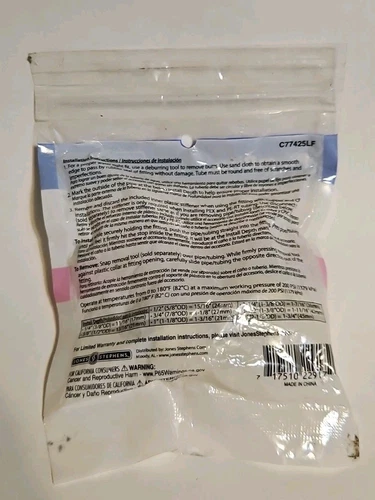 Jones Stephens C77431LF 1/2" x 1/2" FPT PlumBite Push On 90° Brass Female Elbow - Picture 2 of 3