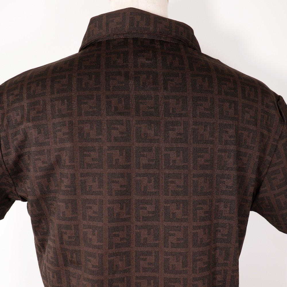 FENDI Zucca Polo Shirt Rayon Brown Women s W170824644 Used thumbnail 4