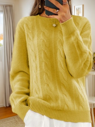 Winter Women Pullover Sweater Jumper Casual Cable Chunky KNITTED Loose Tops SIZE - Picture 16 of 19