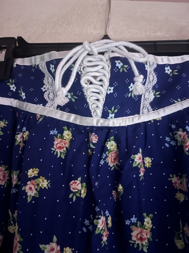 NWT Gunne Sax X ModCloth Maia Blue Bouquet Corsalette A-line Midi Skirt Size 8 - Picture 4 of 13