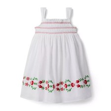 Janie and Jack Floral Cotton Embroidered Smocked Sundress size 6