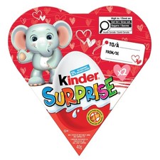 Kinder Surprise Valentine's Day Heart, 2 Count Chocolate Eggs with Toys, Classic