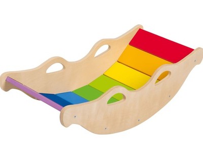 Playtive Holz Balancewippe Kinder Regenbogenfarben 4 Griffe ab 2 Jahren*besch.VP