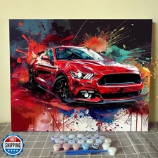 Aihonmin Gorgeous Sports Car Painting by Numbers Crafts Motor Car Paint Works